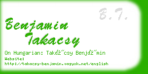 benjamin takacsy business card